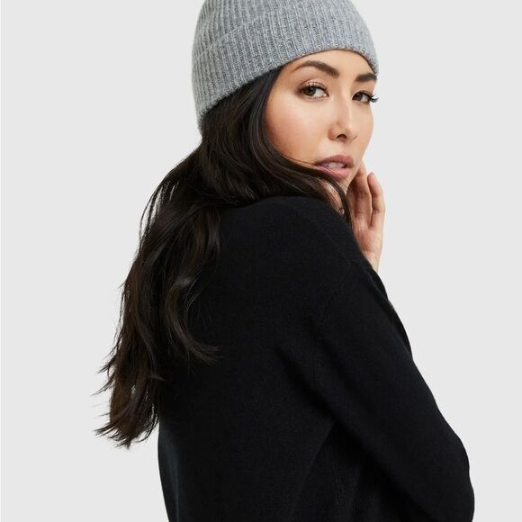 Quince Mongolian Cashmere Ribbed Beanie XS/S Green‎ NWT in packaging main image 4